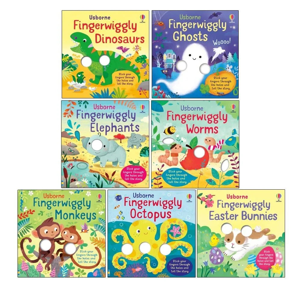 Usborne Fingerwigglies Collection 7 Books Set by Felicity Brooks