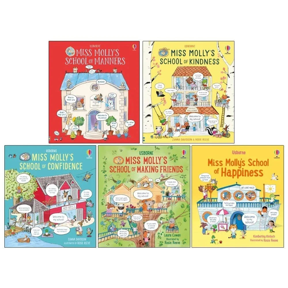 Usborne Miss Molly Collection 5 Books Set (Manners,Kindness,Confidence,Making Friends & Happiness)