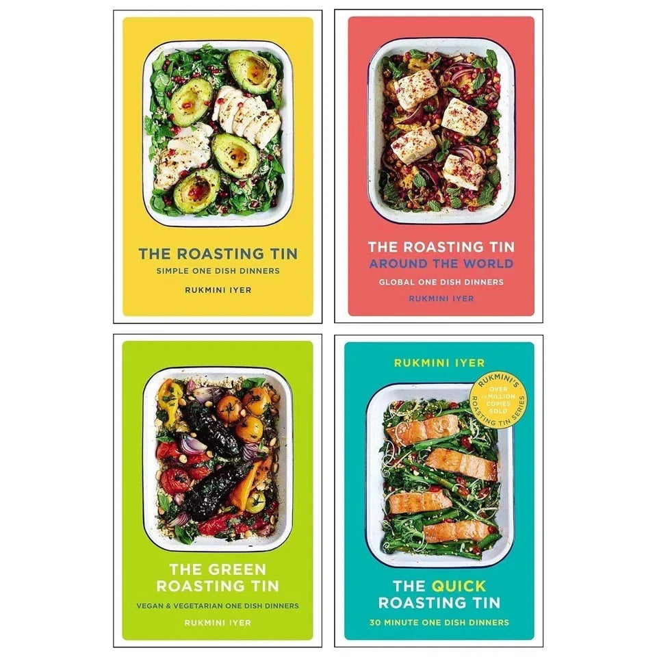 Rukmini Iyer Roasting Tin Collection 4 Books Set (The Green Roasting Tin, Roasting Tin Around the World ,Simple One Dish Dinners & Quick Roasting Tin: 30 Minute One Dish Dinners)