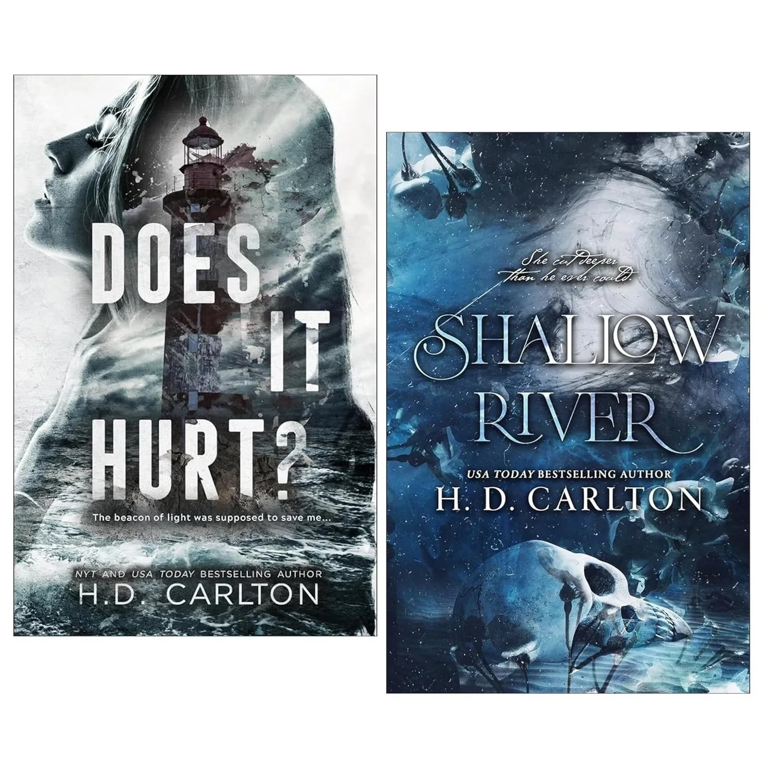 H. D. Carlton Collection 2 Books Set(Does It Hurt? &  Shallow River)