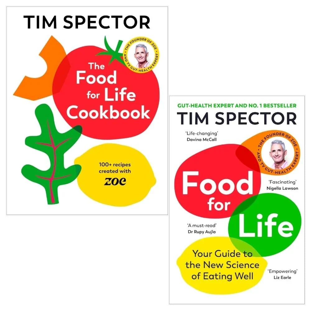 Food for Life and Food for Life Cookbook 2 Books Collection Set by Tim Spector