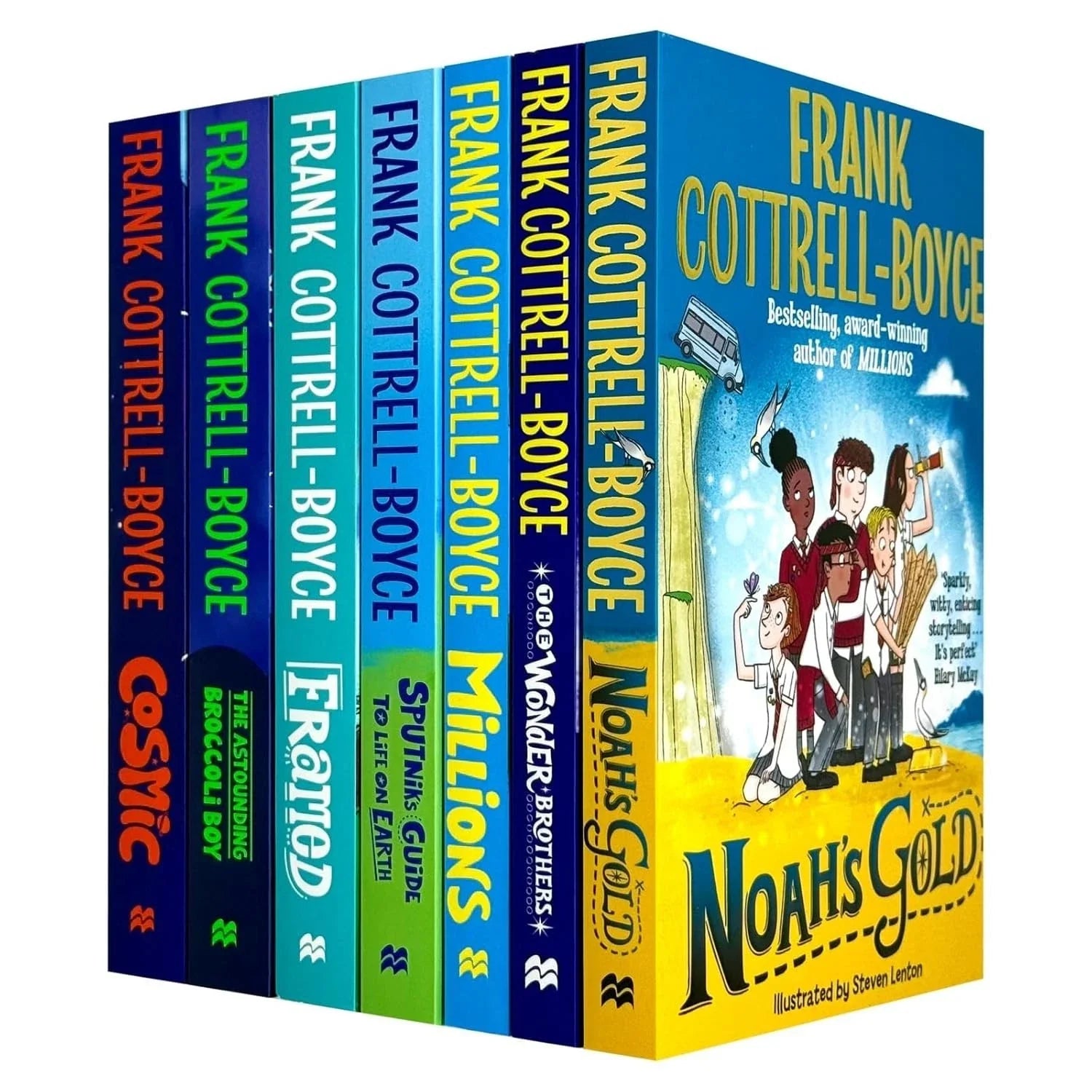 Frank Cottrell-Boyce Collection 7 Books Set (Cosmic, The Wonder Brothers, Noah's Gold, Millions, Framed, The Astounding Broccoli Boy & Sputnik's Guide to Life on Earth)