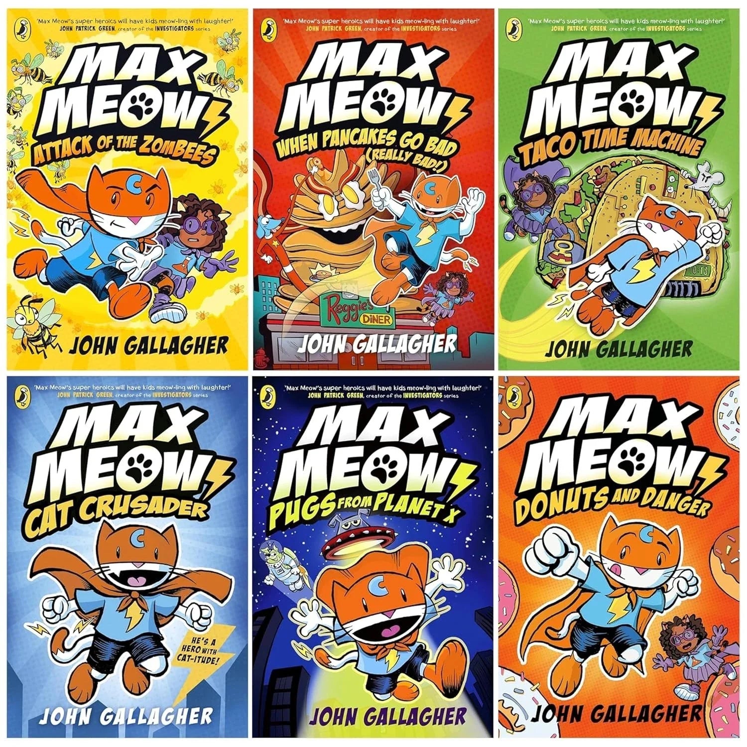 Max Meow Series By John Gallagher Graphic Novels 6 Books Collection Set