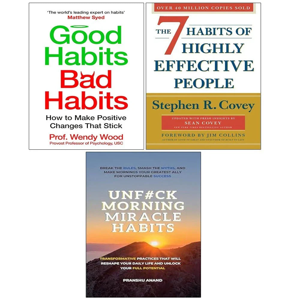 UnFck Morning MiracleHabits,7 Habits Of Highly Effective,Good Habits Bad 3 Books Set
