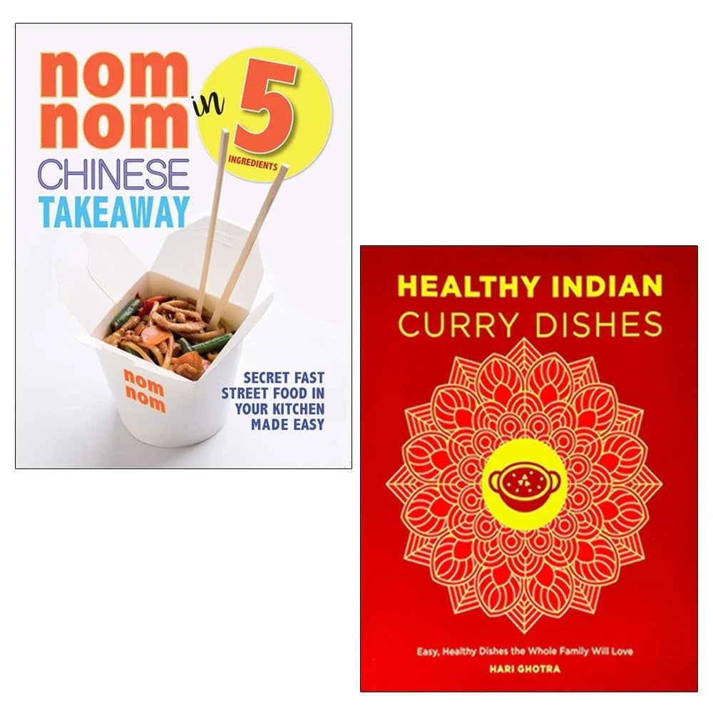 Healthy Indian Curry Dishes, Nom Nom Chinese 2 books Collection Set
