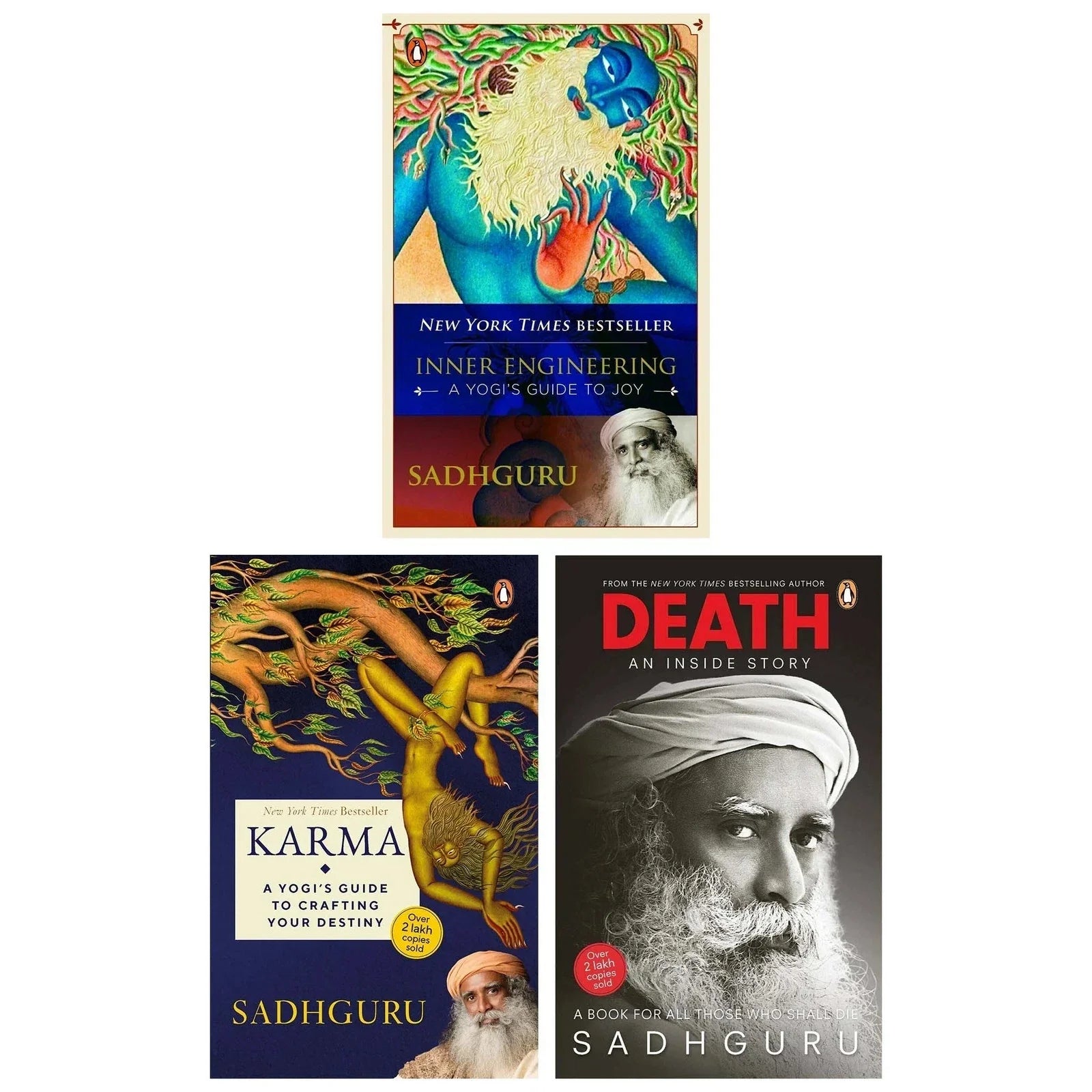 Sadhguru A Yogis Guide 3 Books Collection Set (Inner Engineering, Karma, Death)