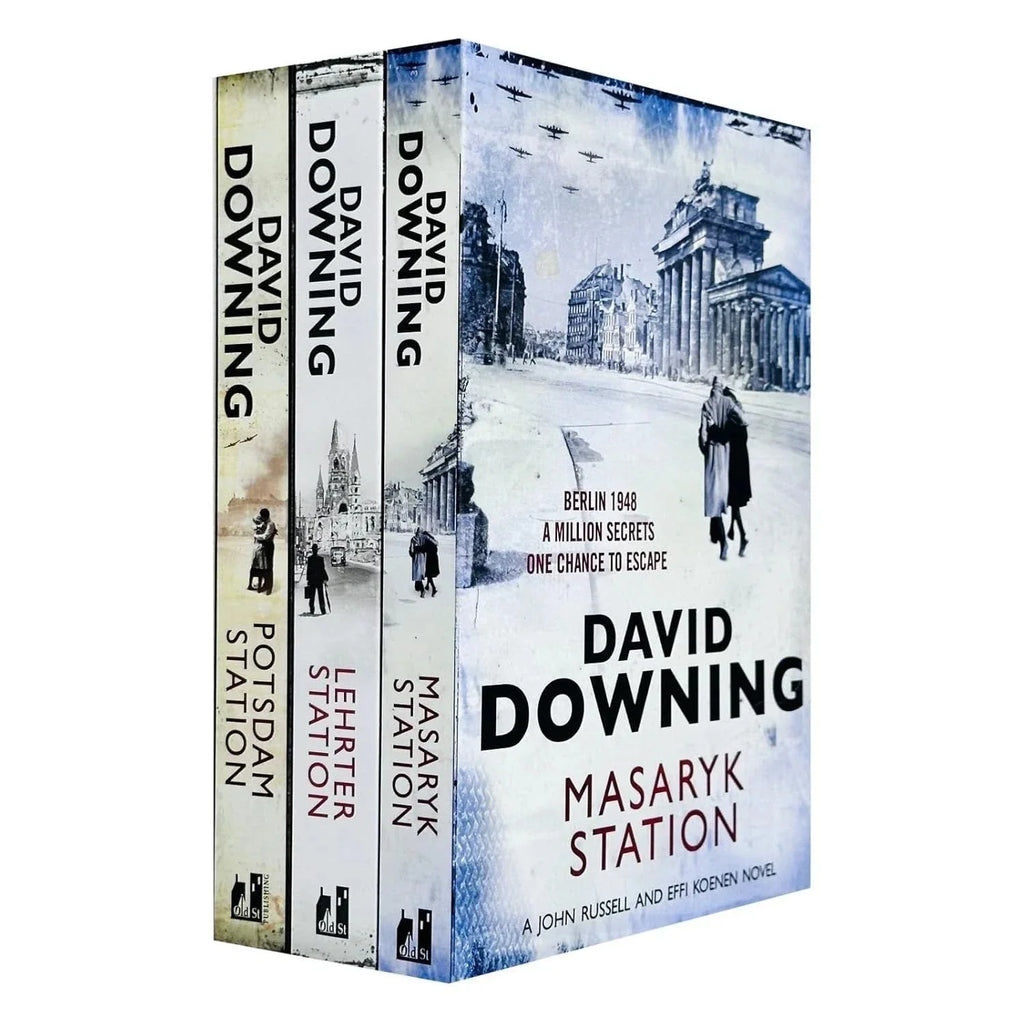 John Russell WWII Spy Thrillers 4-6 Collection 3 Books Set by David Downing (Potsdam Station, Lehrter Station, Masaryk Station)