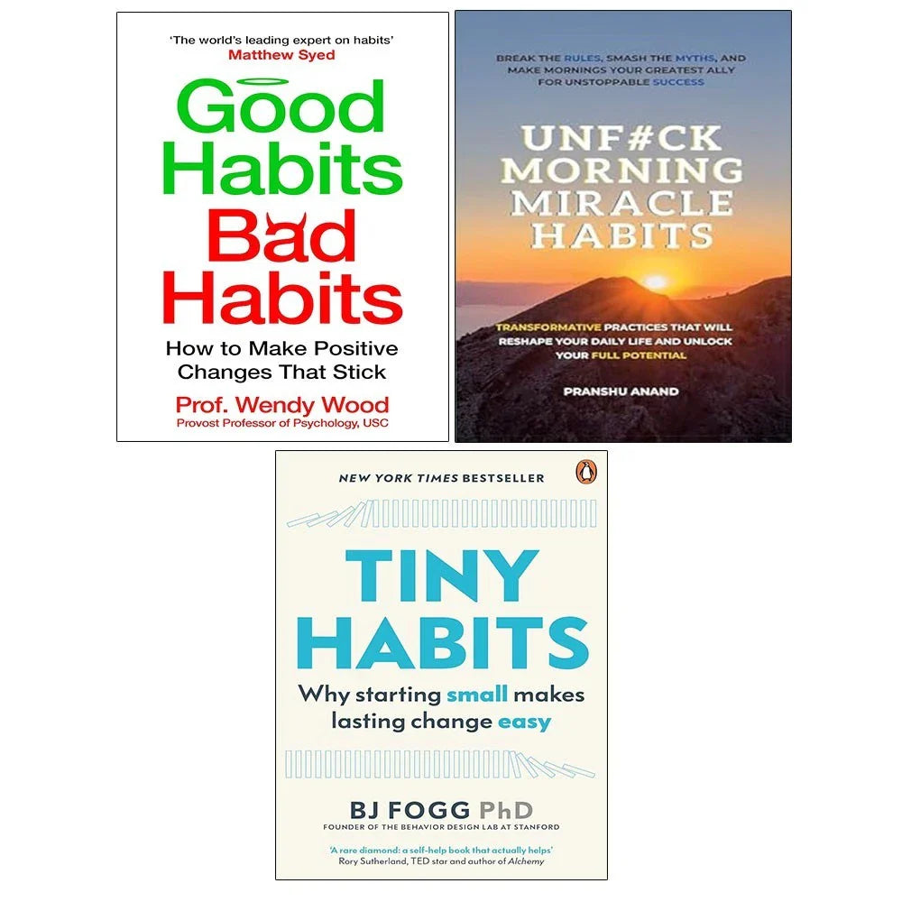 Good Habits, Bad Habits, Tiny Habits, UnF#ck Morning Miracle Habits 3 Books Set