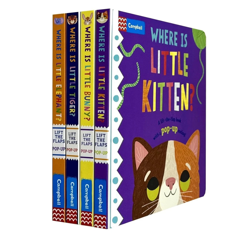 Where is Little... Series 4 Books Collection Set By Campbell Books (Where is Little Elephant?, Where is Little Tiger? & More)