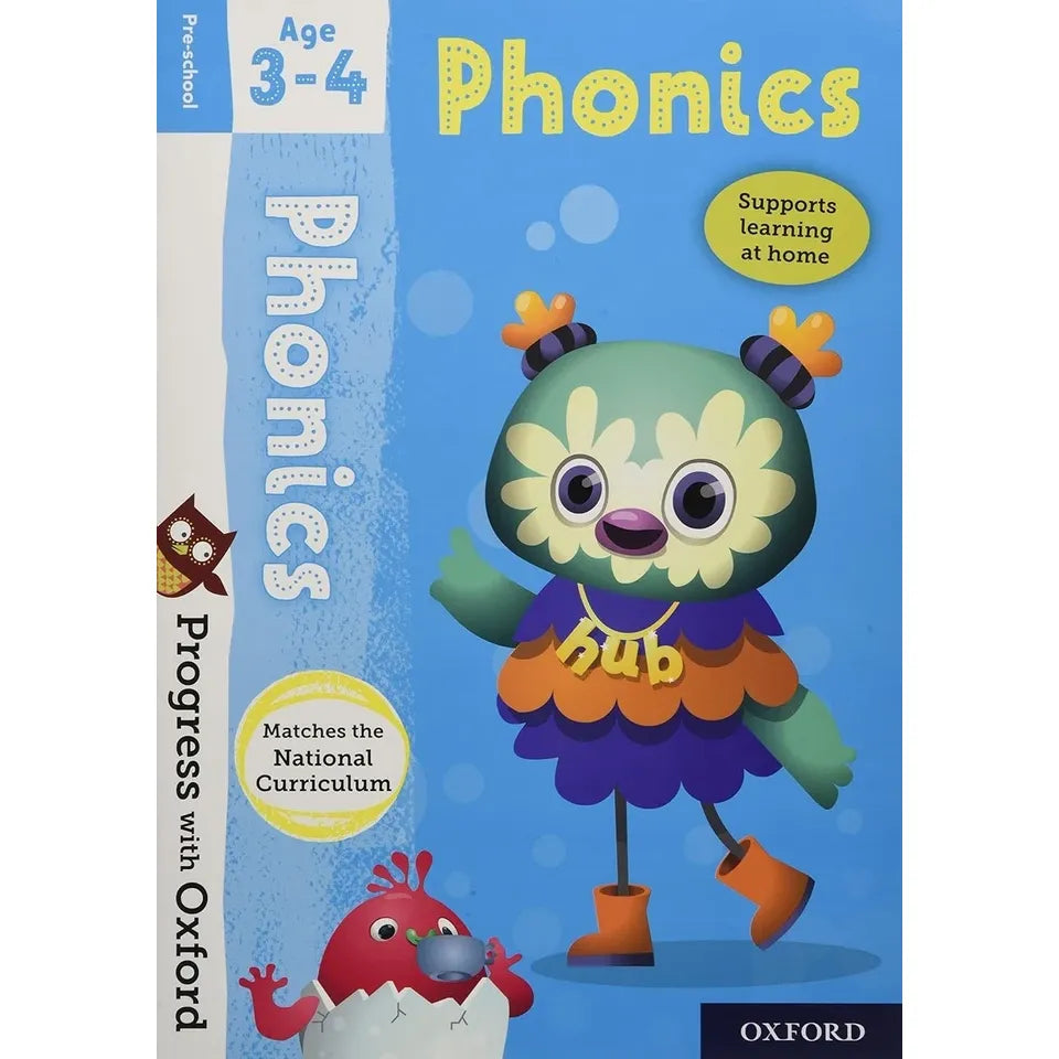 Progress with Oxford Activity 5 Books Age 3-4(Shape and Size,Phonics,Numbers ,Colours and Patterns & Starting to Write)
