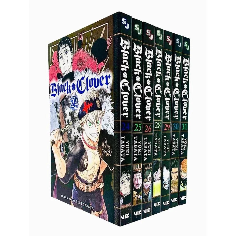 Black Clover Series Vol 24 25 26 28 29 30 31 Collection 7 Books Set By Yuki Taba