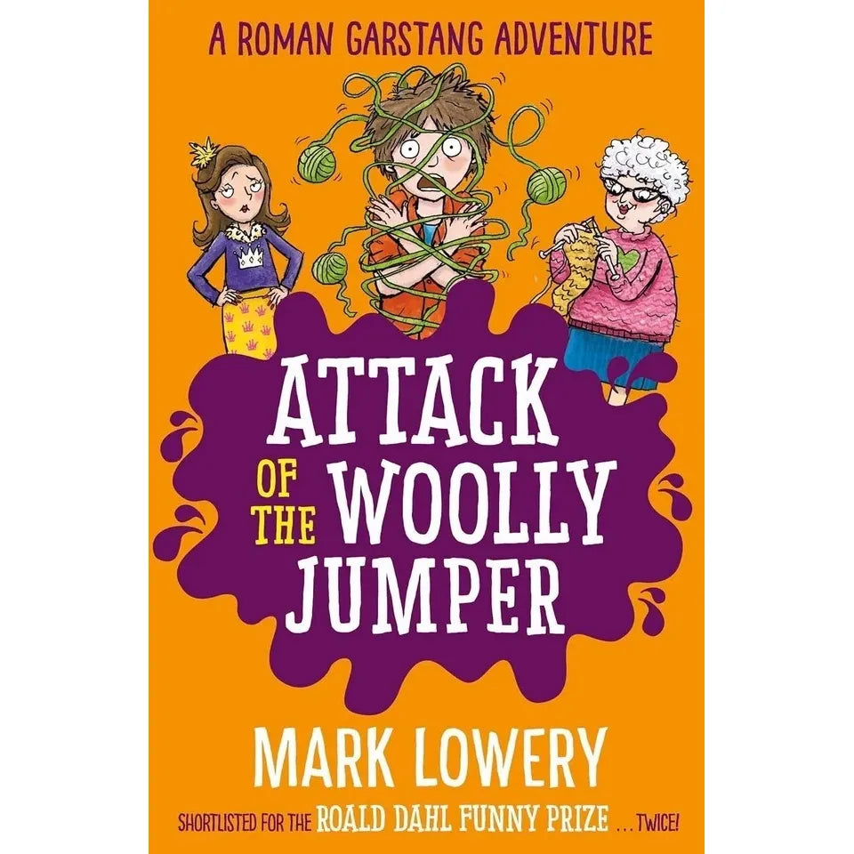 Roman Garstang Disasters Series 4 Books Collection Set by Mark Lowery(The Chicken Nugget ,Ambush Attack of the Woolly Jumper, The Great Caravan Catastrophe & Revenge of the Spaghetti Hoops)