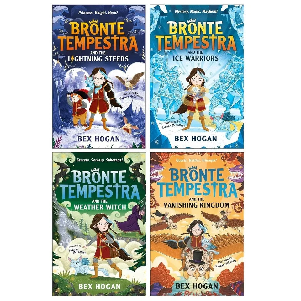 Bronte Tempestra Series Illustrated 4 Books Collection Set by Bex Hogan(Bronte Tempestra and the Lightning Steeds ,Bronte Tempestra and the Ice Warriors, Bronte Tempestra and the Weather Witch & Bronte Tempestra and the Vanishing Kingdom