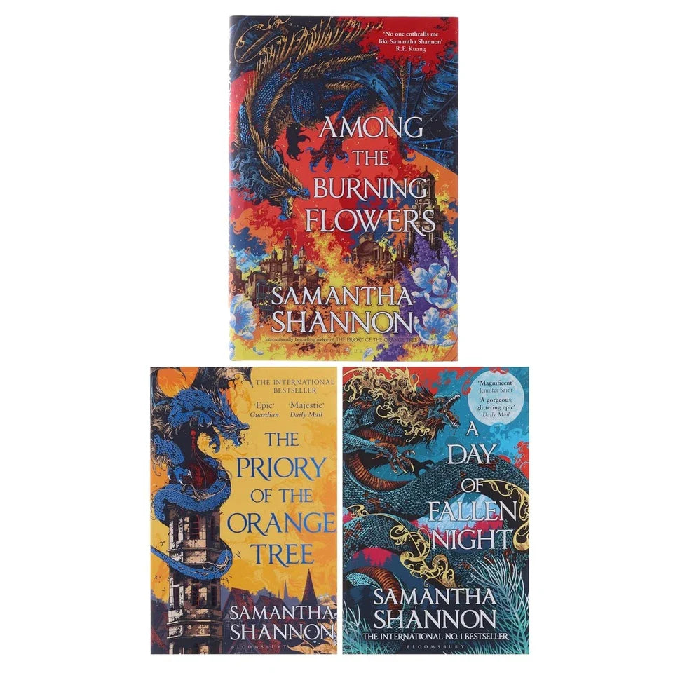 Roots of Chaos Series 3 Books Collection Set by Samantha Shannon(The Priory of the Orange Tree, A Day of Fallen Night  & Among the Burning Flowers())