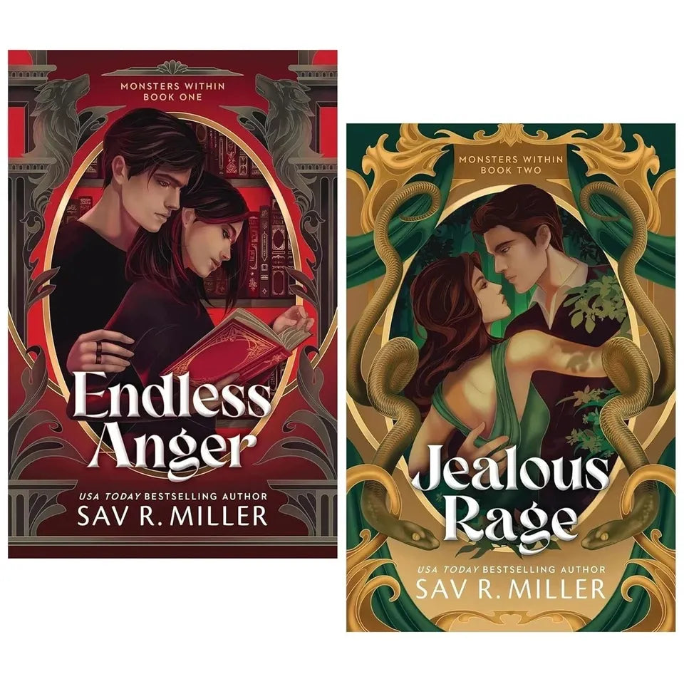 Monsters Within Series by Sav R. Miller 2 Books Sprayed Edges Collection Set(Endless Anger & Jealous Rage