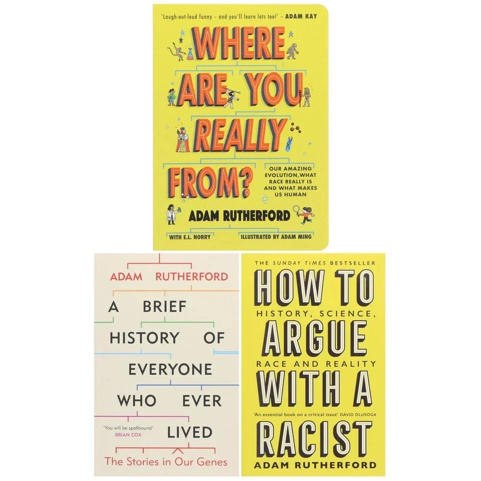 Adam Rutherford 3 Books Collection Set(A Brief History of Everyone Who Ever Lived, How to Argue With a Racist  & Where Are You Really From?)