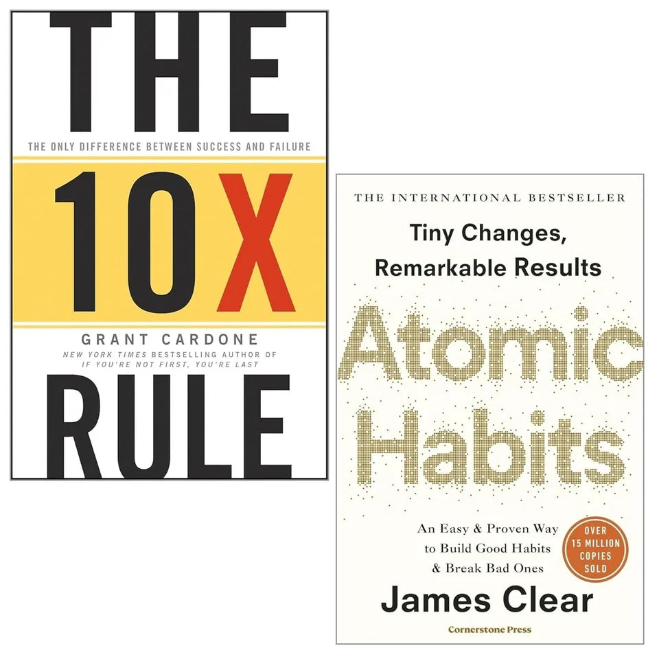 The 10X Rule & Atomic Habits 2 Books Collection Set by Grant Cardone , James Cl