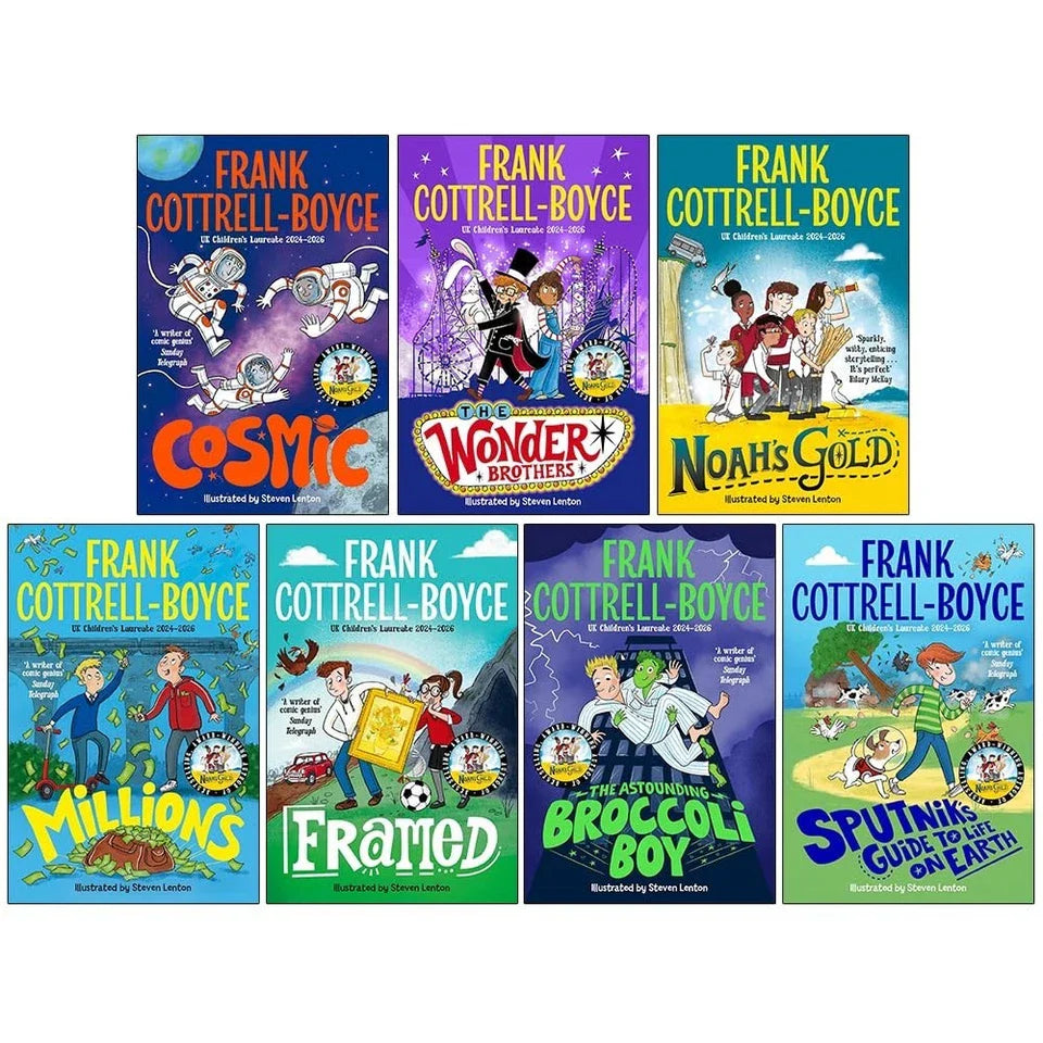 Frank Cottrell-Boyce Collection 7 Books Set (Cosmic, The Wonder Brothers, Noah's Gold, Millions, Framed, The Astounding Broccoli Boy & Sputnik's Guide to Life on Earth)
