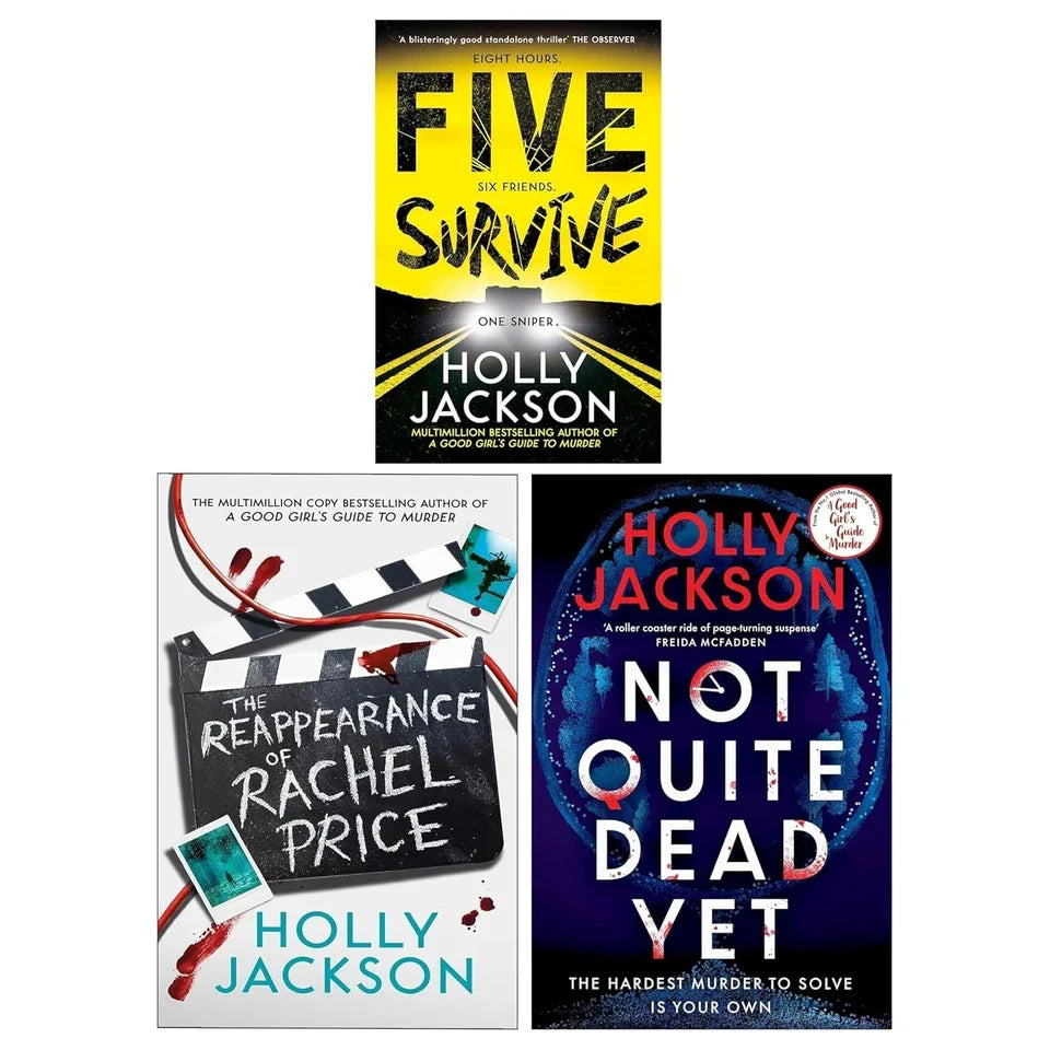 Holly Jackson's 3 Books Collection Set(The Reappearance of Rachel Price,Five Survive &  Not Quite Dead Yet )