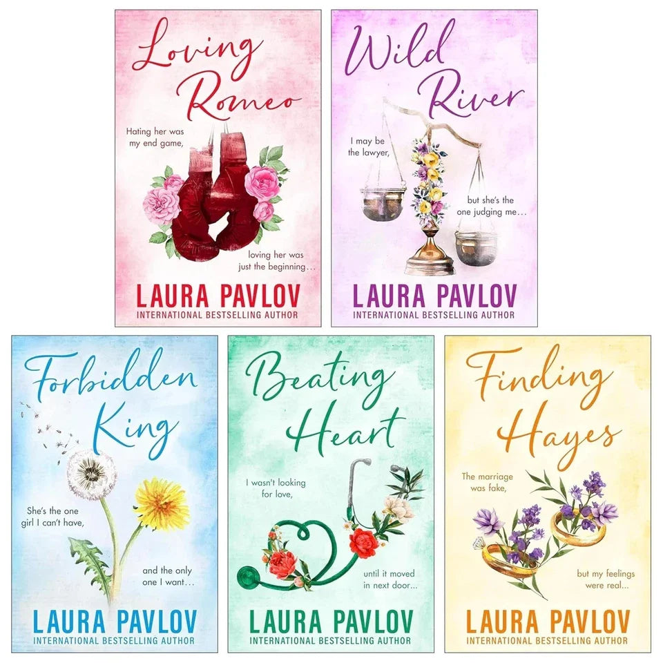 Magnolia Falls Series by Laura Pavlov 5 Books Collection Set (Loving Romeo, Wild River, Forbidden King, Beating Heart and Finding Hayes)