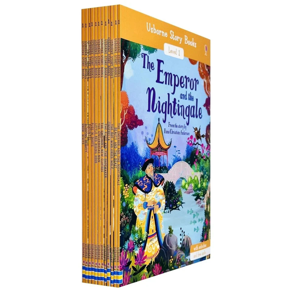 Usborne Story Level 1 Beginner Reader 12 Books Collection Set (Beauty and the Beast, The Boy Who Cried Wolf, Cinderella, Gingerbread Man)