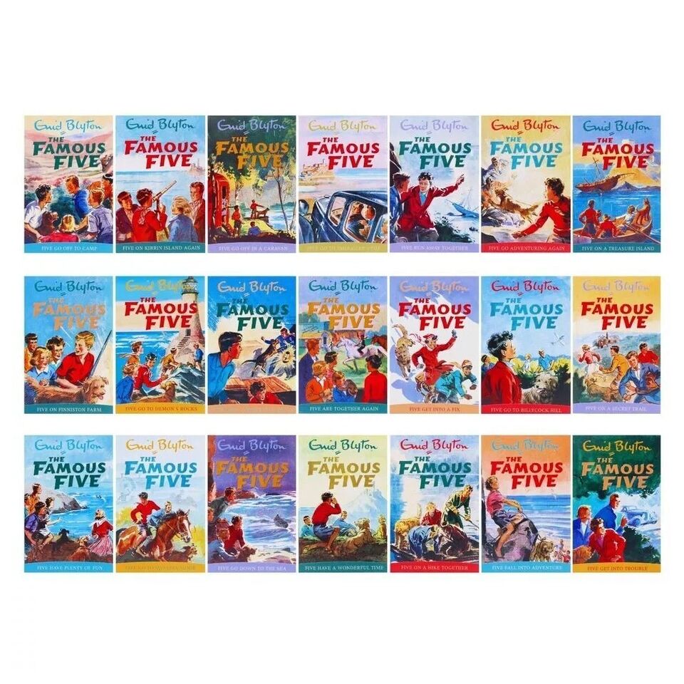 The Famous Five series 21 Books Collection Set by Enid Blyton (Age 7-9) Treasure Island, Kirrin Island Again