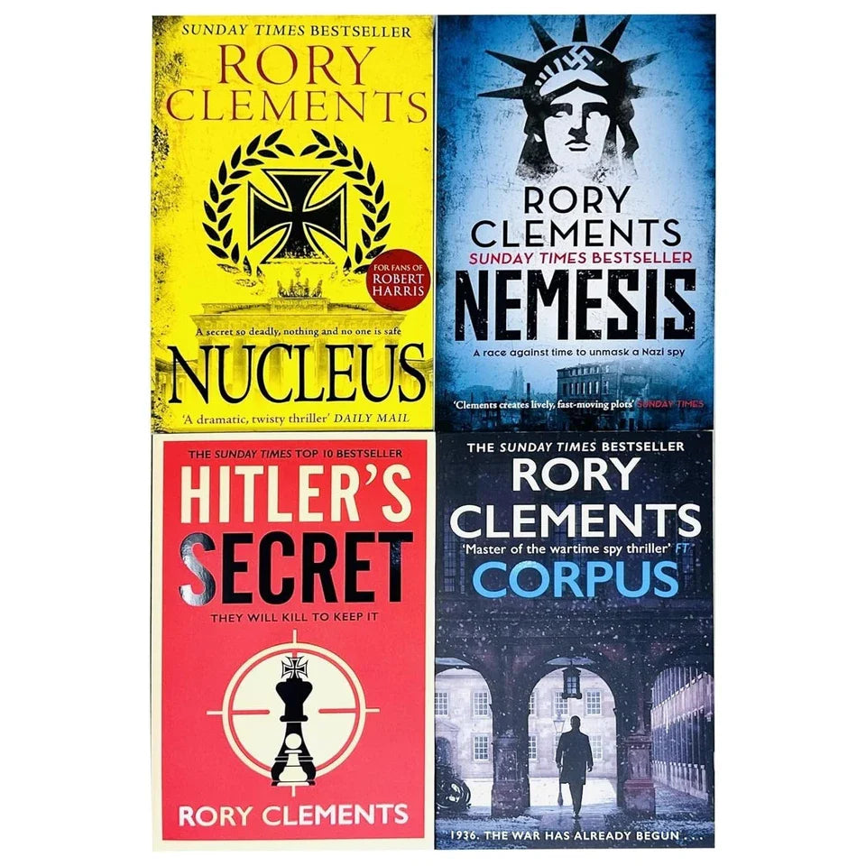 Tom Wilde Series 4 Books Collection Set By Rory Clements (Corpus, Nucleus, Nemesis and  Hitler's Secret)