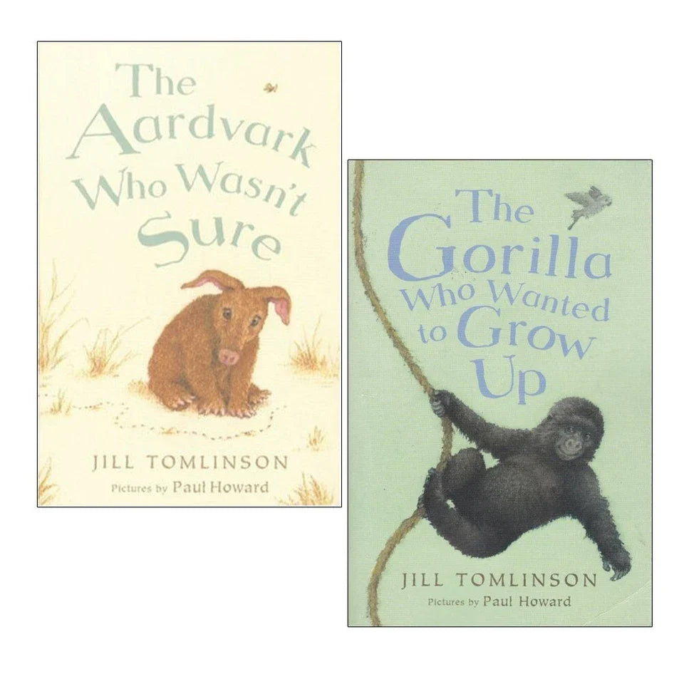 Jill Tomlinson's Favourite Animal Tales 2 Books Collection Set (Aardvark Who Wasn't Sure, Gorilla Who Wanted to Grow Up)