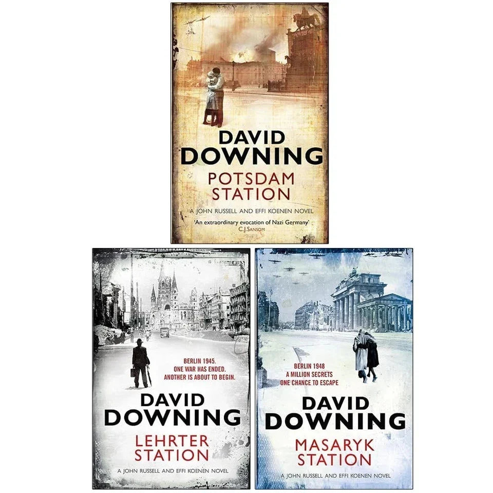John Russell WWII Spy Thrillers 4-6 Collection 3 Books Set by David Downing (Potsdam Station, Lehrter Station, Masaryk Station)