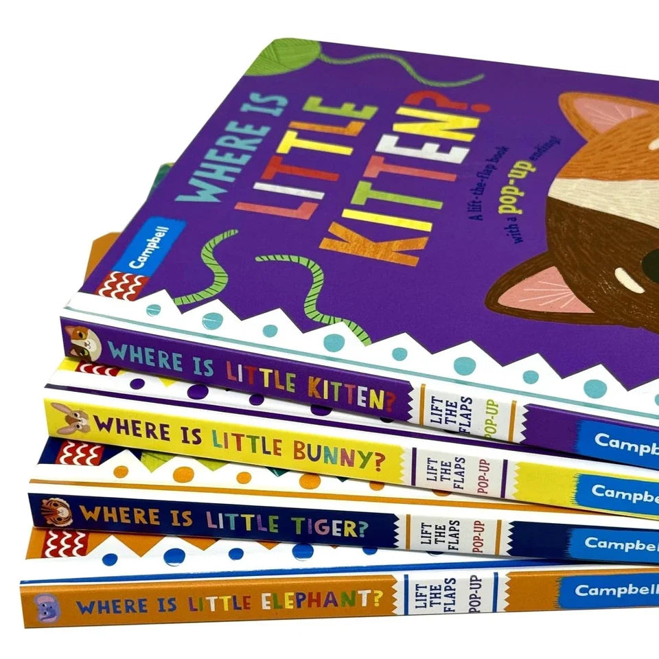 Where is Little... Series 4 Books Collection Set By Campbell Books (Where is Little Elephant?, Where is Little Tiger? & More)